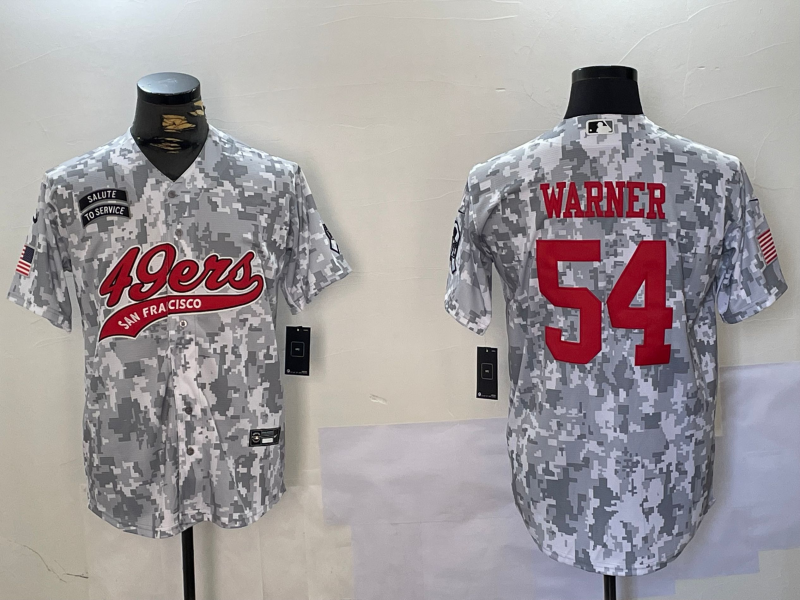 Men's San Francisco 49ers Fred Warner #54 Arctic Camo Salute to Service Limited Jerseys