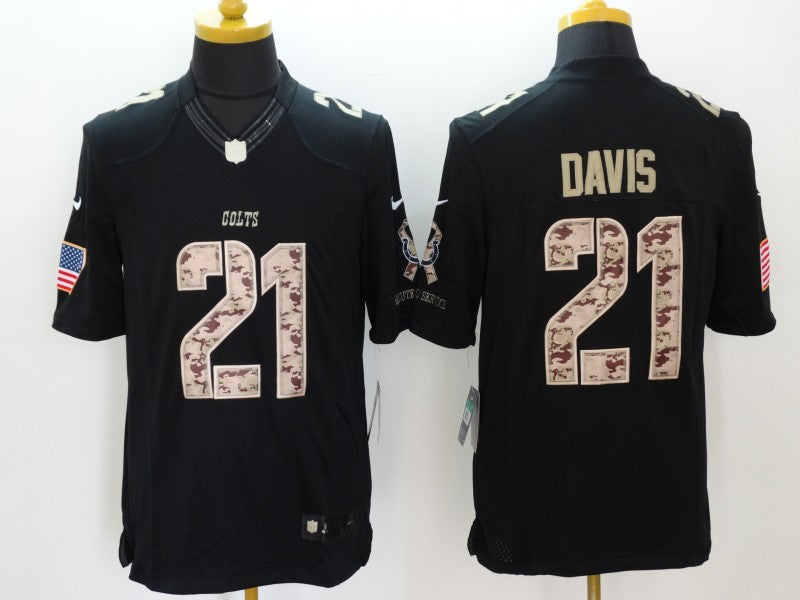 Men's Indianapolis Colts Vontae Davis #21 Black Game Player Jerseys