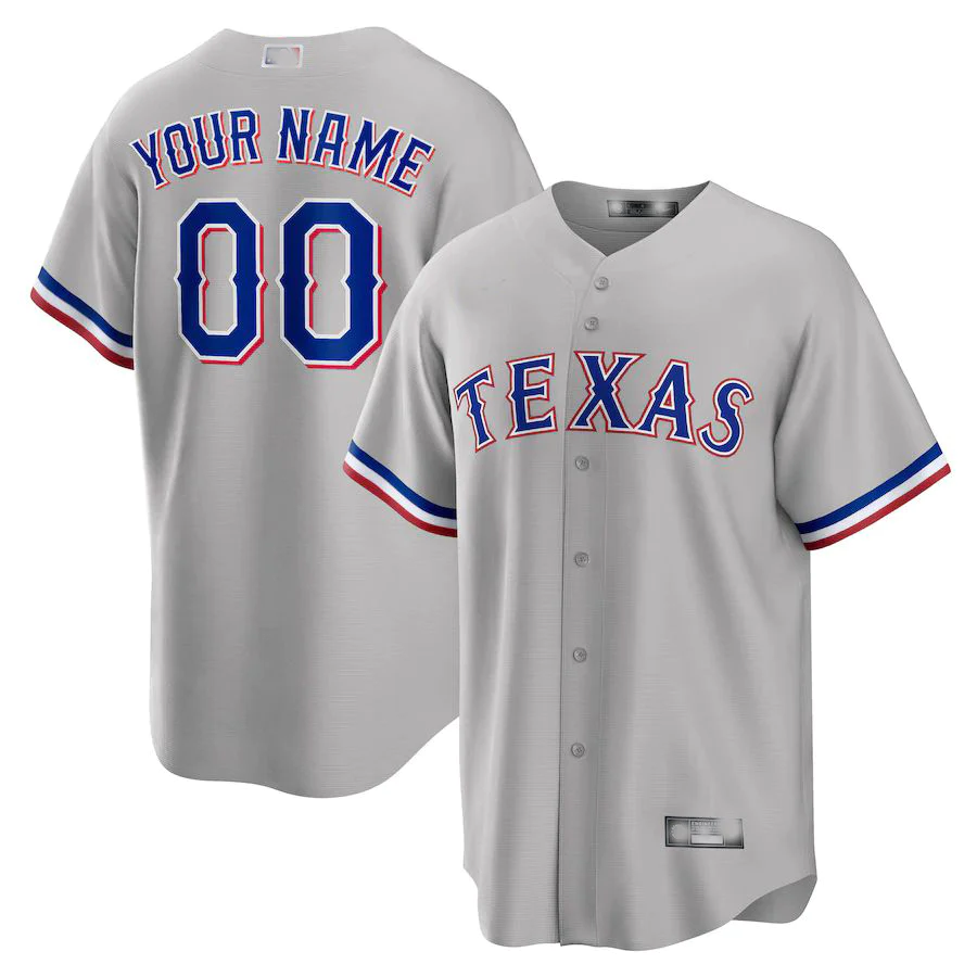 Men's Texas Rangers Gray Replica Custom Jerseys