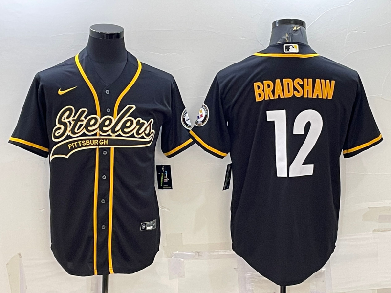Men's Pittsburgh Steelers Terry Bradshaw #12 Black Vapor Limited Jerseys