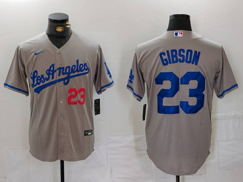 Men's Los Angeles Dodgers Kirk Gibson #23 Gray Player Jerseys