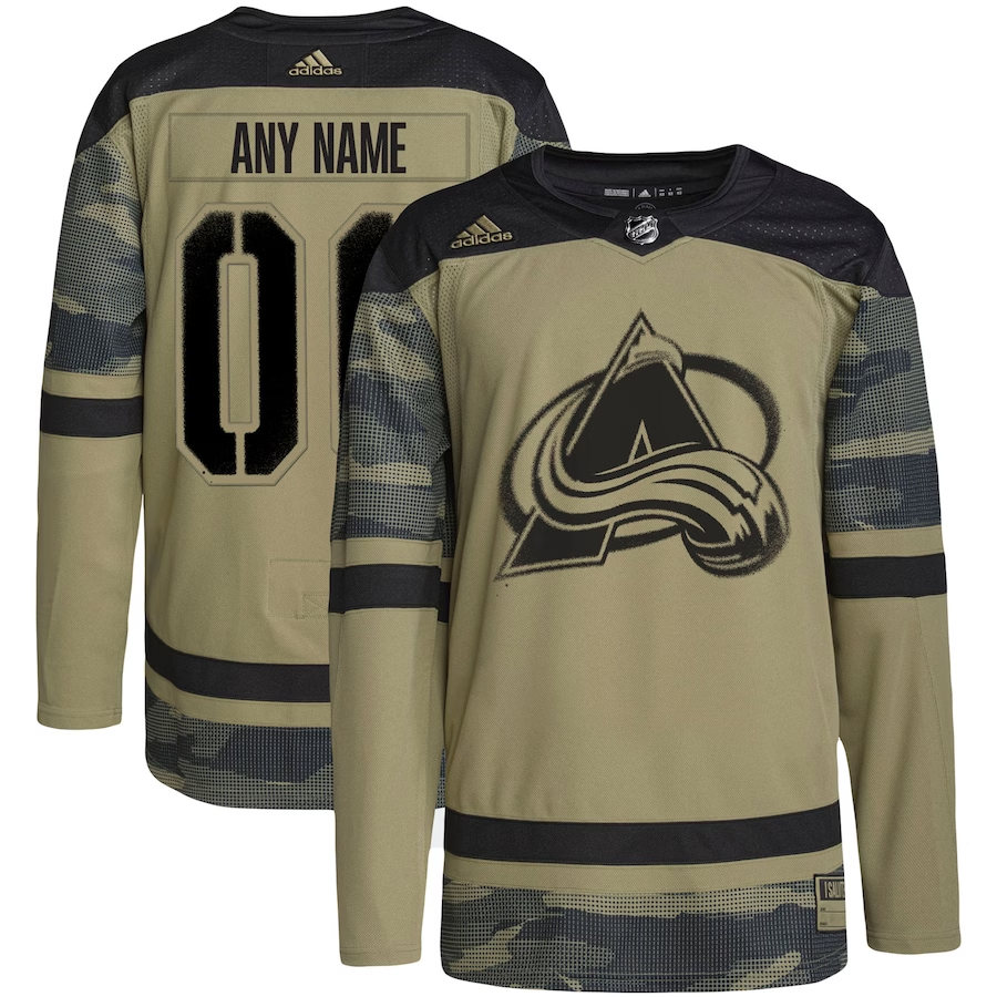 Men's Colorado Avalanche Camo Military Appreciation Team Authentic Custom Practice Jerseys