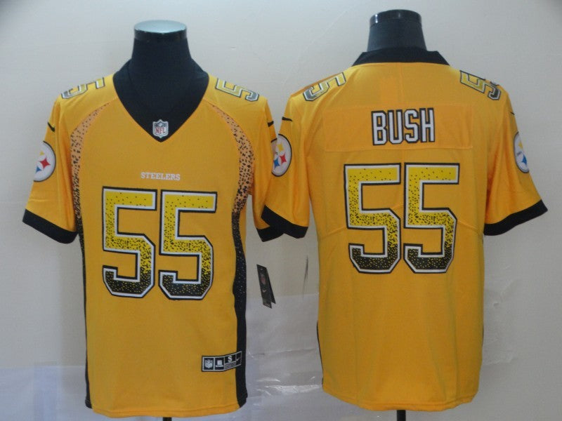 Men's Pittsburgh Steelers Devon Bush Jr. #55 Gold Game Jerseys