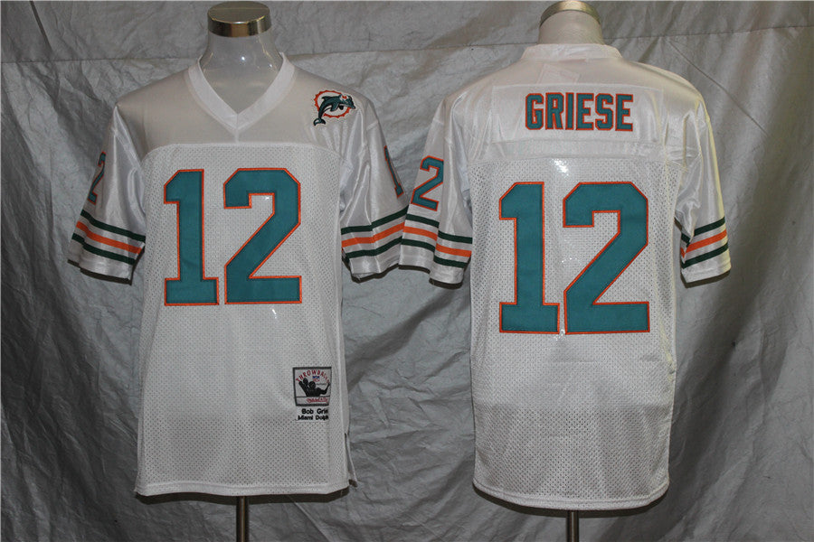 Men's Miami Dolphins Bob Griese Mitchell & Ness White Legacy Replica Jerseys