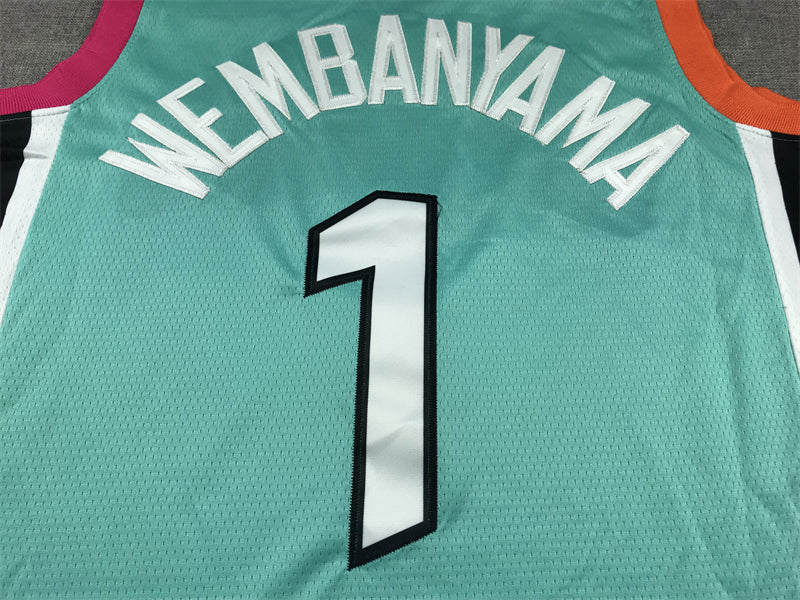 Men's San Antonio Spurs Victor Wembanyama #1 Turquoise 2022/23 Swingman Jerseys - City Edition