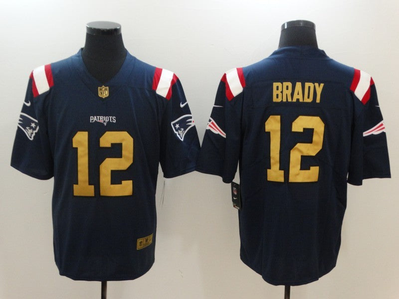 Men's New England Patriots Tom Brady #12 Navy Authentic Game Jerseys