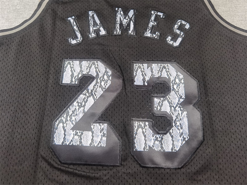 Men's Los Angeles Lakers LeBron James #23 Black 2018/19 Hardwood Classics Swingman Jerseys