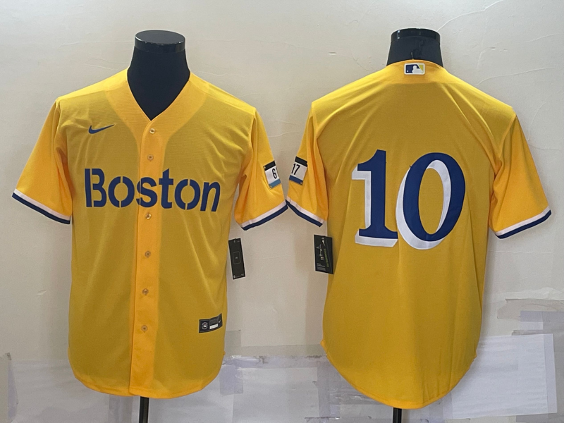 Men's Boston Red Sox Trevor Story #10 Gold City Connect Replica Player Jerseys