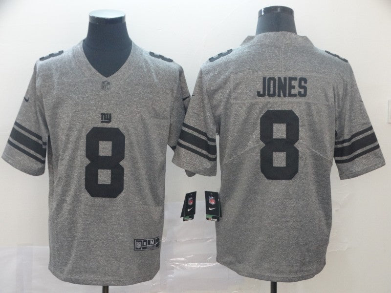 Men's New York Giants Daniel Jones #8 Gray Game Jerseys