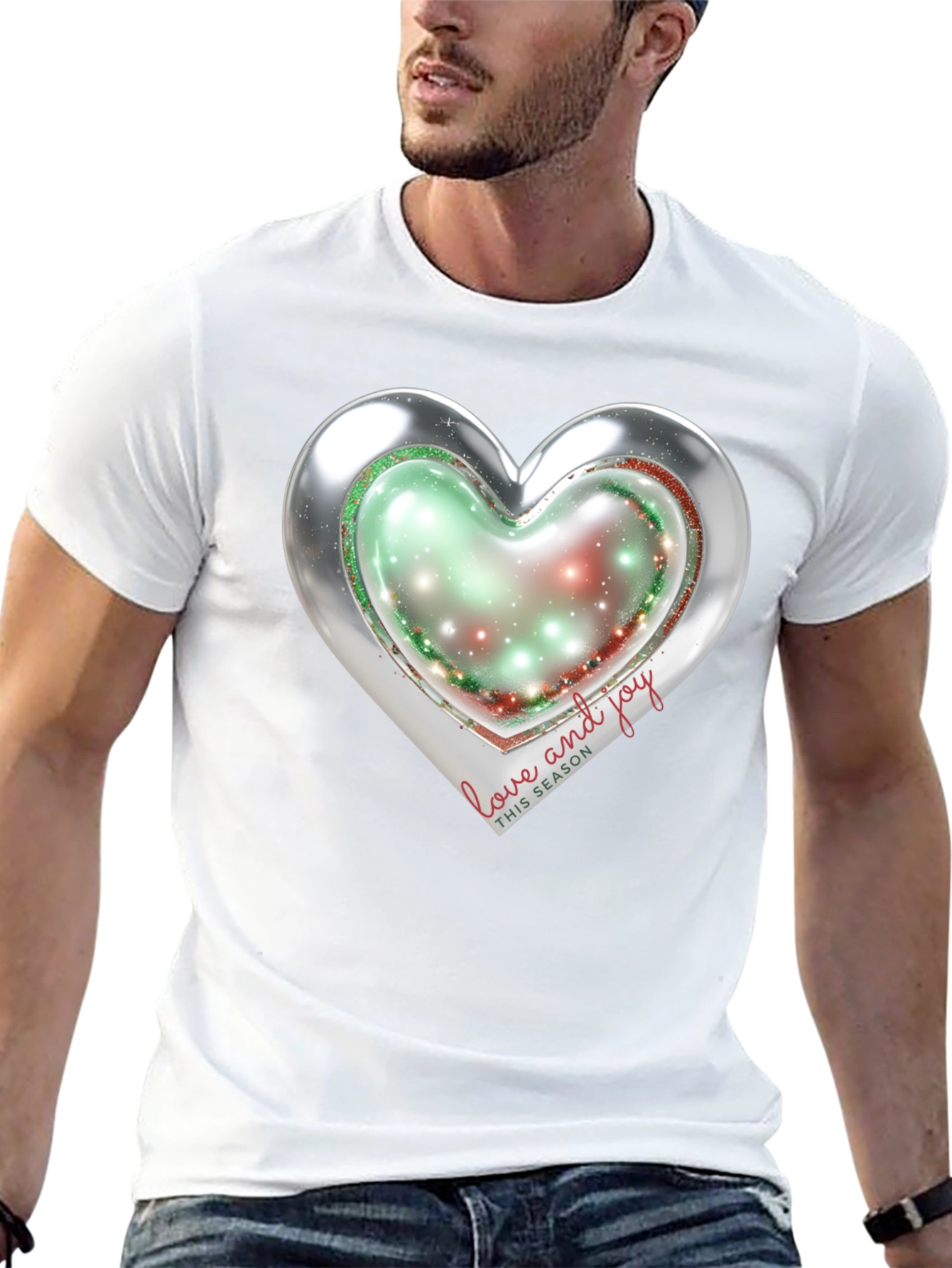 Love and Joy Heart Holiday T-Shirt