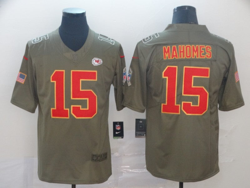 Men's Kansas City Chiefs #15 Patrick Mahomes Brown Game Jerseys