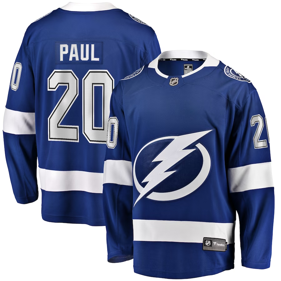 Men's Tampa Bay Lightning Nick Paul #20 Blue Player Jerseys