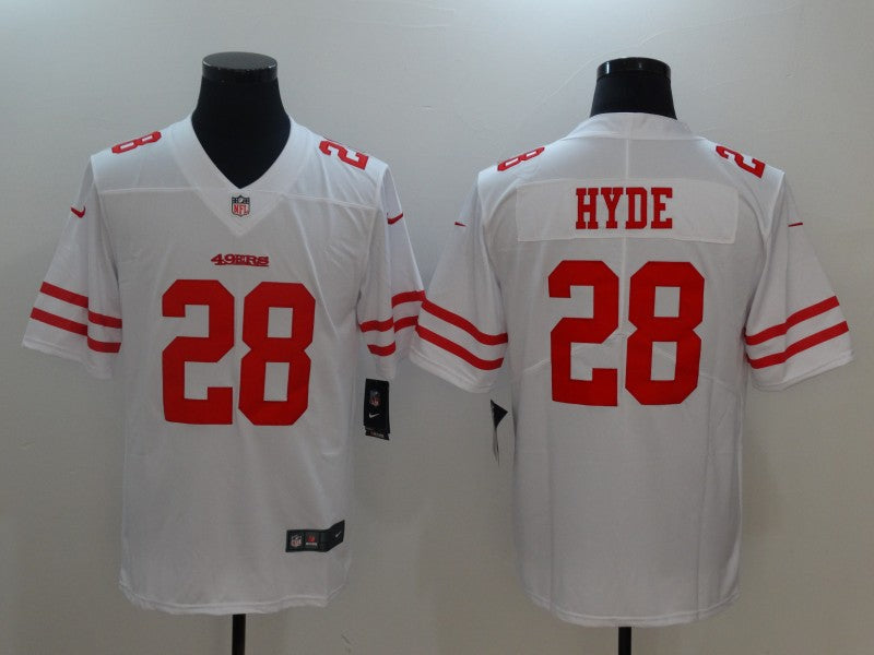 Men's San Francisco 49ers Carlos Hyde #28 White Game Jerseys