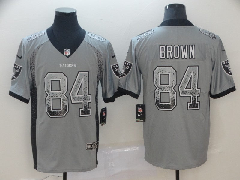 Men's Las Vegas Raiders Antonio Brown #84 Gray Game Jerseys