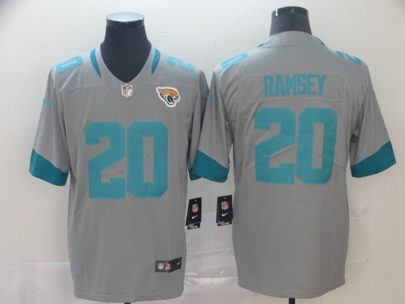 Men's Jacksonville Jaguars Jalen Ramsey #20 Gray Inverted Legend Jerseys
