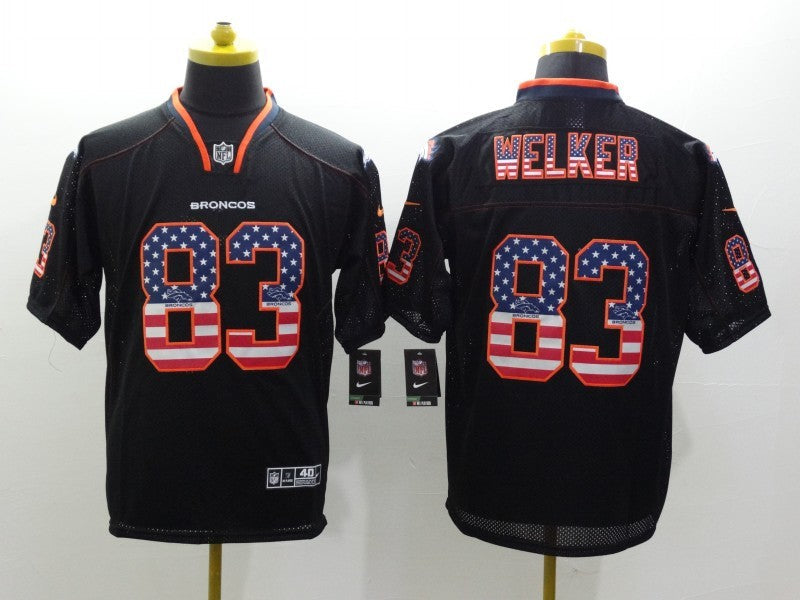 Men's Denver Broncos Wes Welker #83 Black Game Jerseys