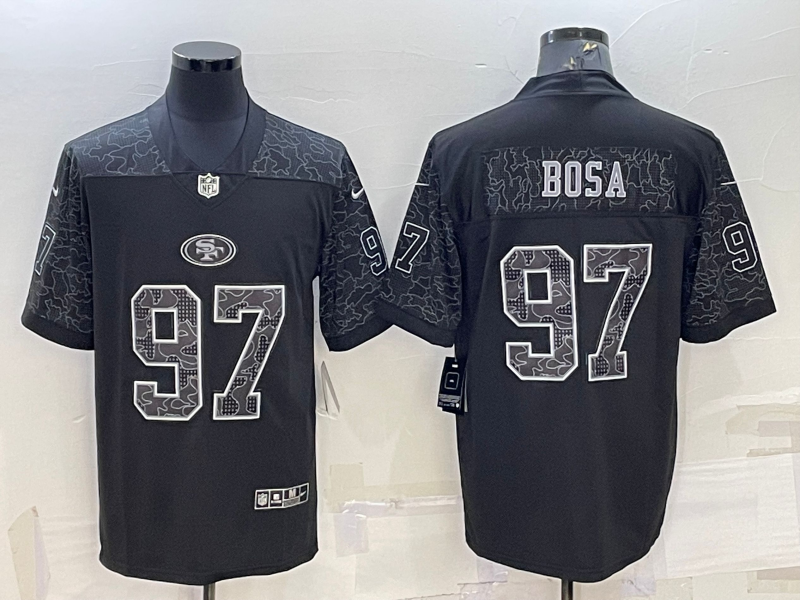 Men's San Francisco 49ers Nick Bosa #97 Black Retired Player RFLCTV Limited Jerseys