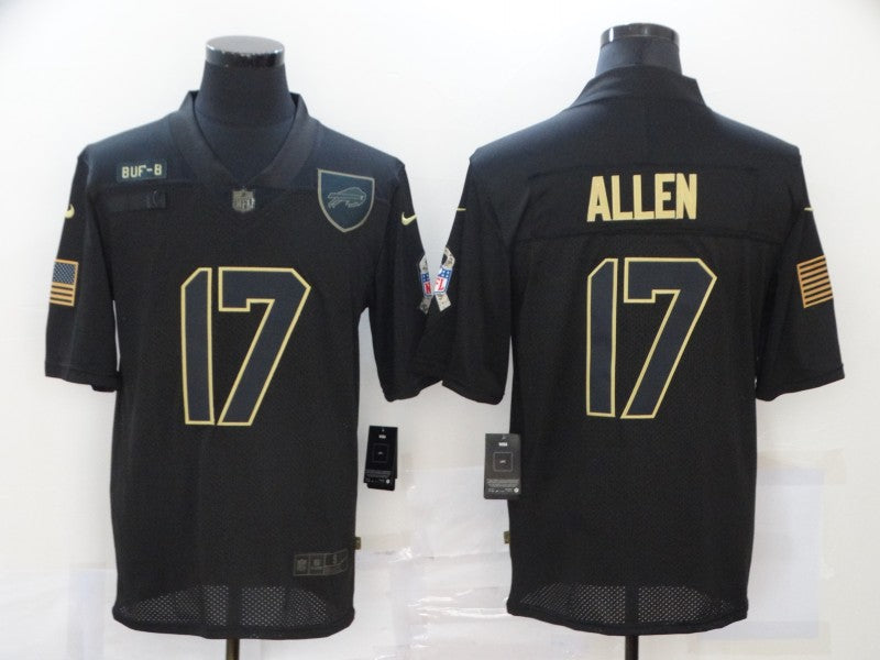 Men's Buffalo Bills #17 Josh Allen Black Game Player Jerseys