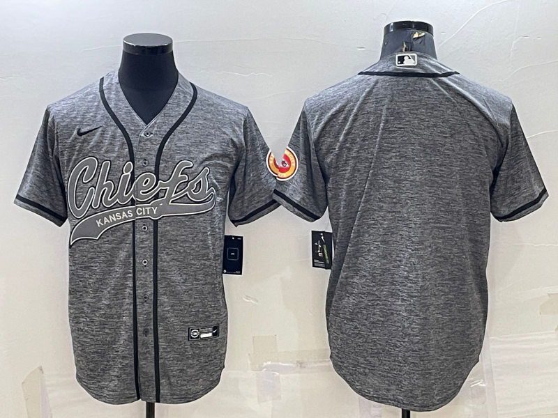 Men's Kansas City Chiefs Grey Blank Jerseys