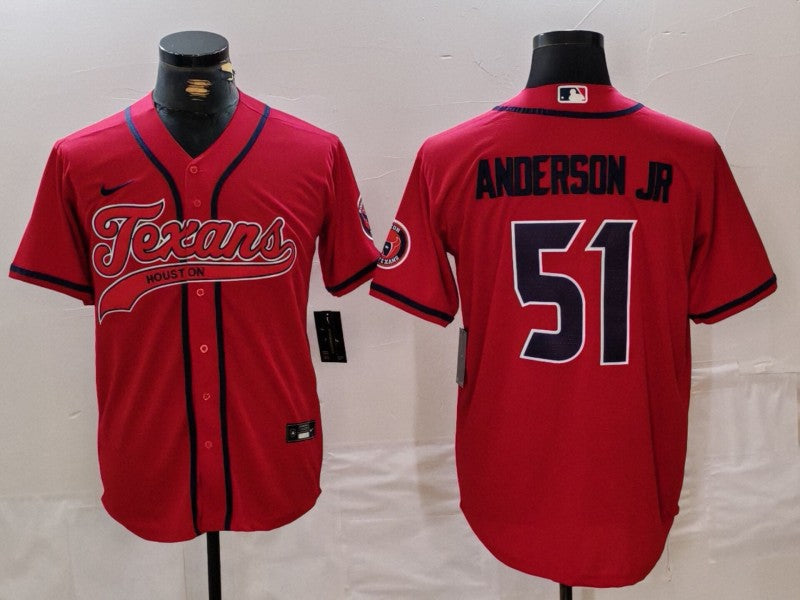 Men's Houston Texans Will Anderson Jr. #51 Red Game Jerseys