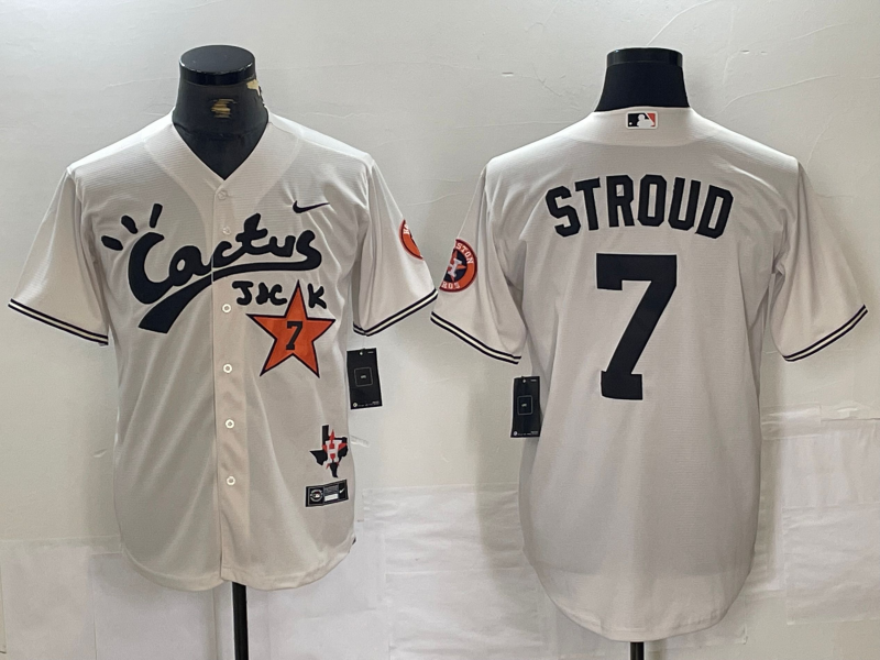Men's Houston Astros C.J. Stroud #7 White Limited Player Jerseys
