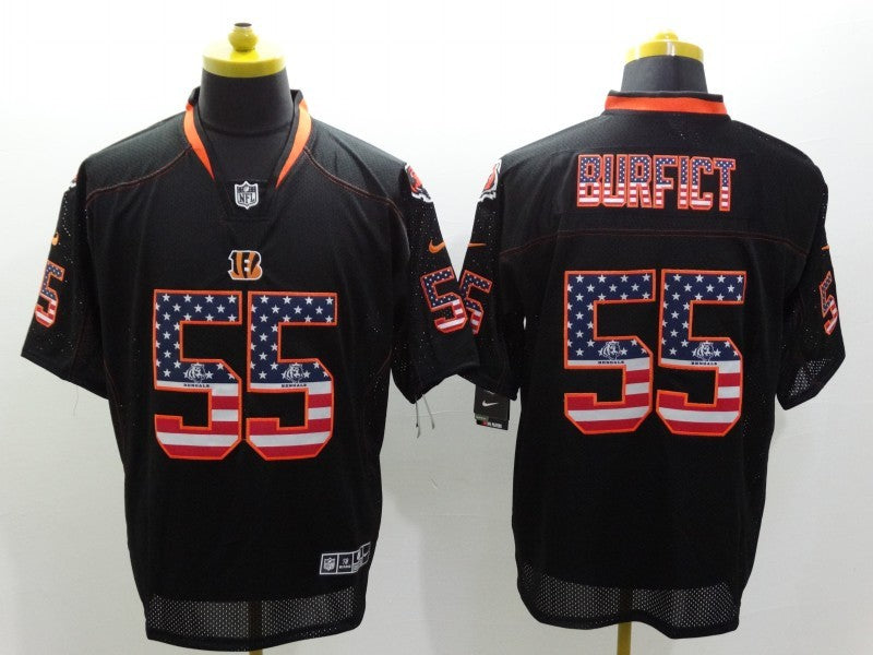 Men's Cincinnati Bengals Vontaze Burfict #55 Black Game Jerseys