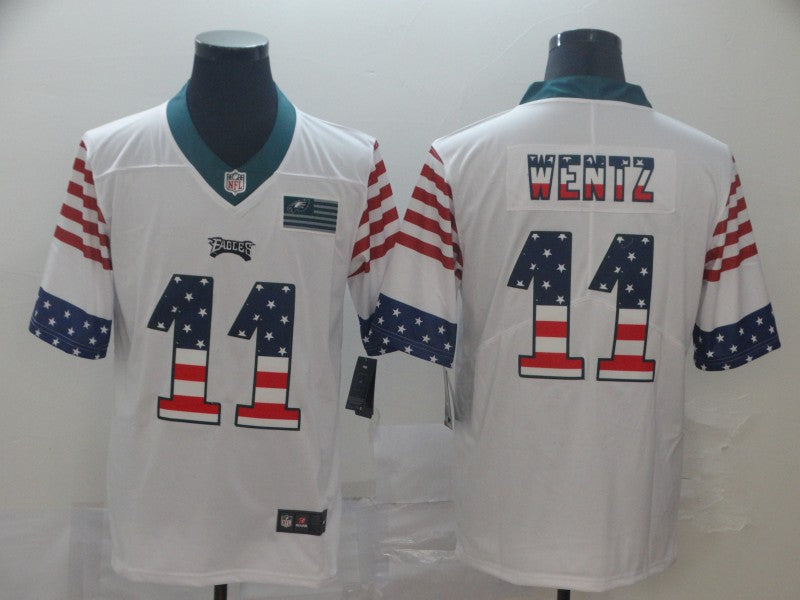 Men's Philadelphia Eagles #11 Carson Wentz White Game Jerseys