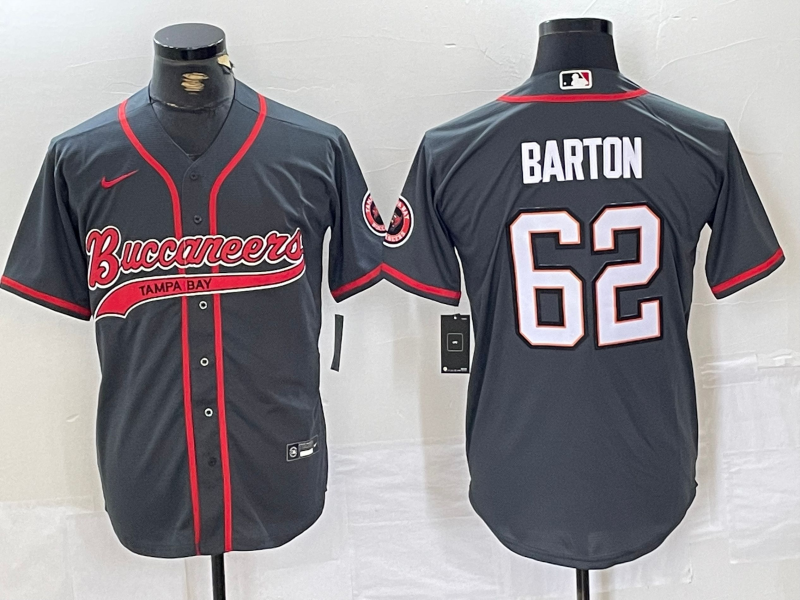 Men's Tampa Bay Buccaneers Graham Barton #62 Gray Game Jerseys