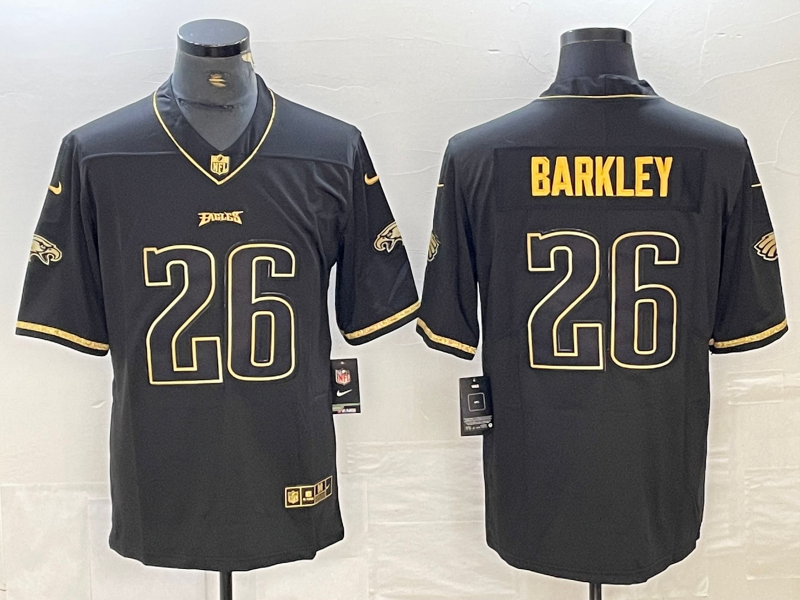 Men's Philadelphia Eagles Saquon Barkley #26 Black Player Game Jerseys