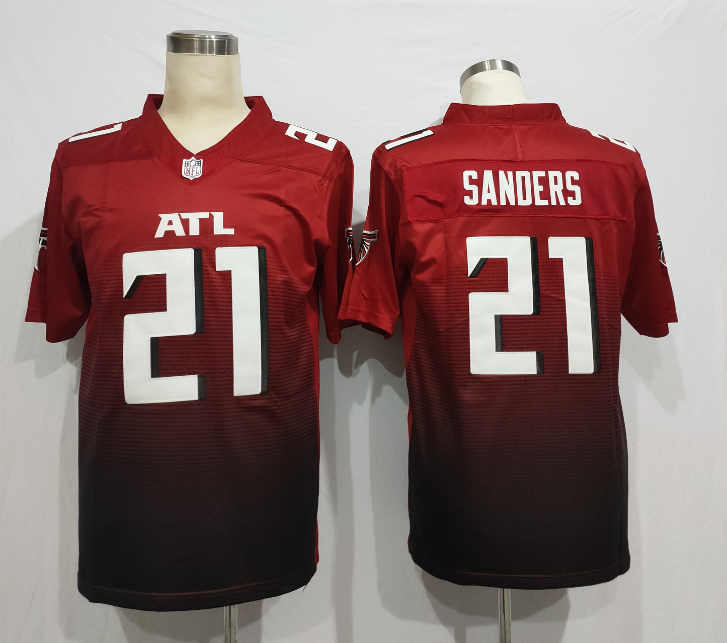 Men's Atlanta Falcons Deion Sanders #21 Red 2nd Alternate Game Jerseys