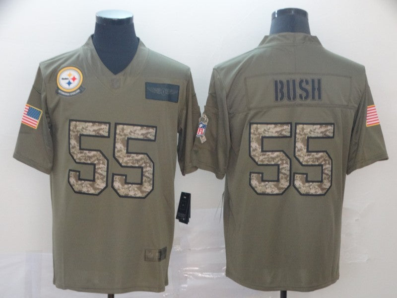 Men's Pittsburgh Steelers Devon Bush Jr. #55 Brown Player Game Jerseys