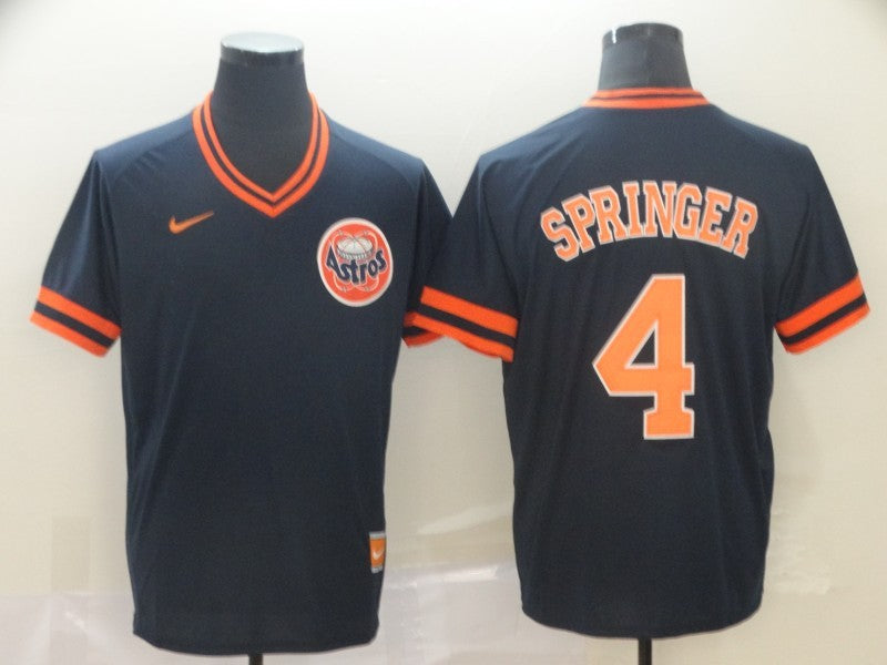 Men's Houston Astros George Springer #4 Navy Authentic Game Jerseys