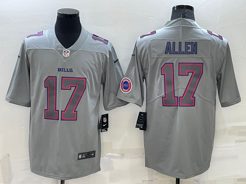 Men's Buffalo Bills Josh Allen #17 Gray Atmosphere Fashion Game Jerseys
