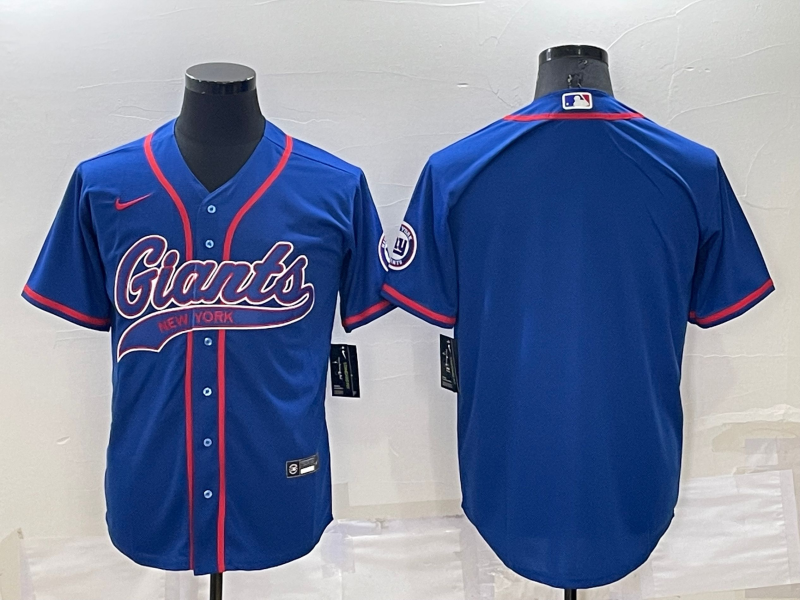 Men's New York Giants Blue Blank Jerseys