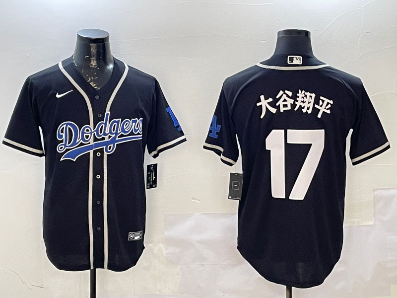 Men's Los Angeles Dodgers Shohei Ohtani Black Alternate Player Jerseys