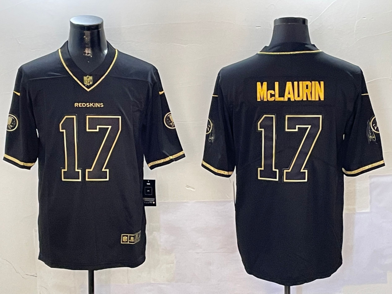 Men's Washington Commanders Terry McLaurin #17 Black Game Jerseys