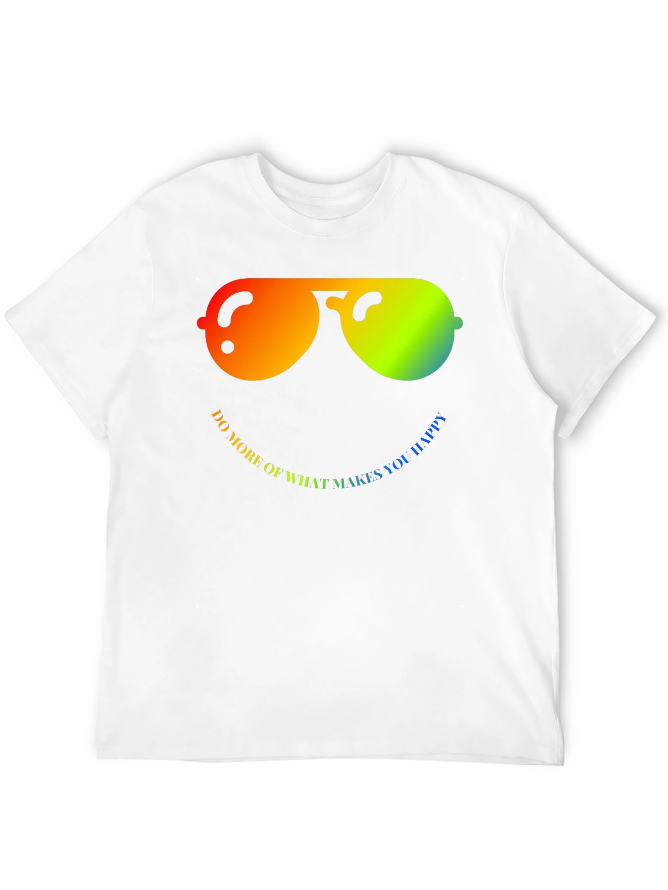 Rainbow Smiley Face Graphic T-Shirt