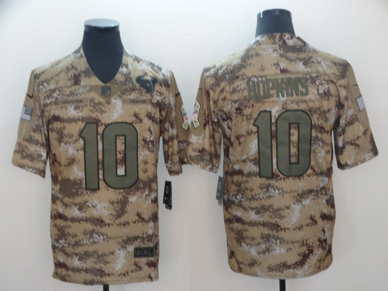 Men's Houston Texans DeAndre Hopkins #10 Camouflage Game Jerseys