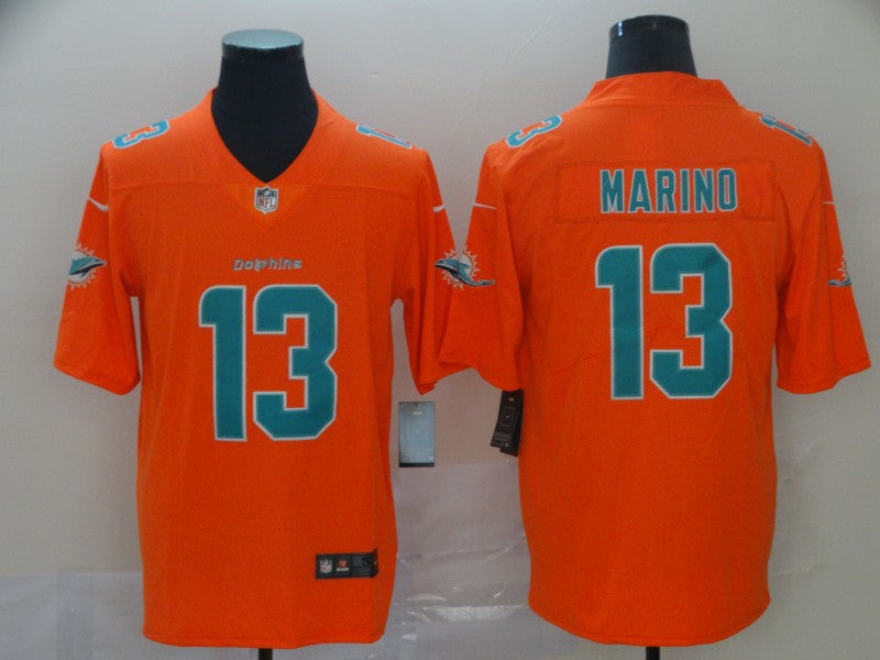 Men's Miami Dolphins Dan Marino #13 Orange Inverted Legend Jerseys