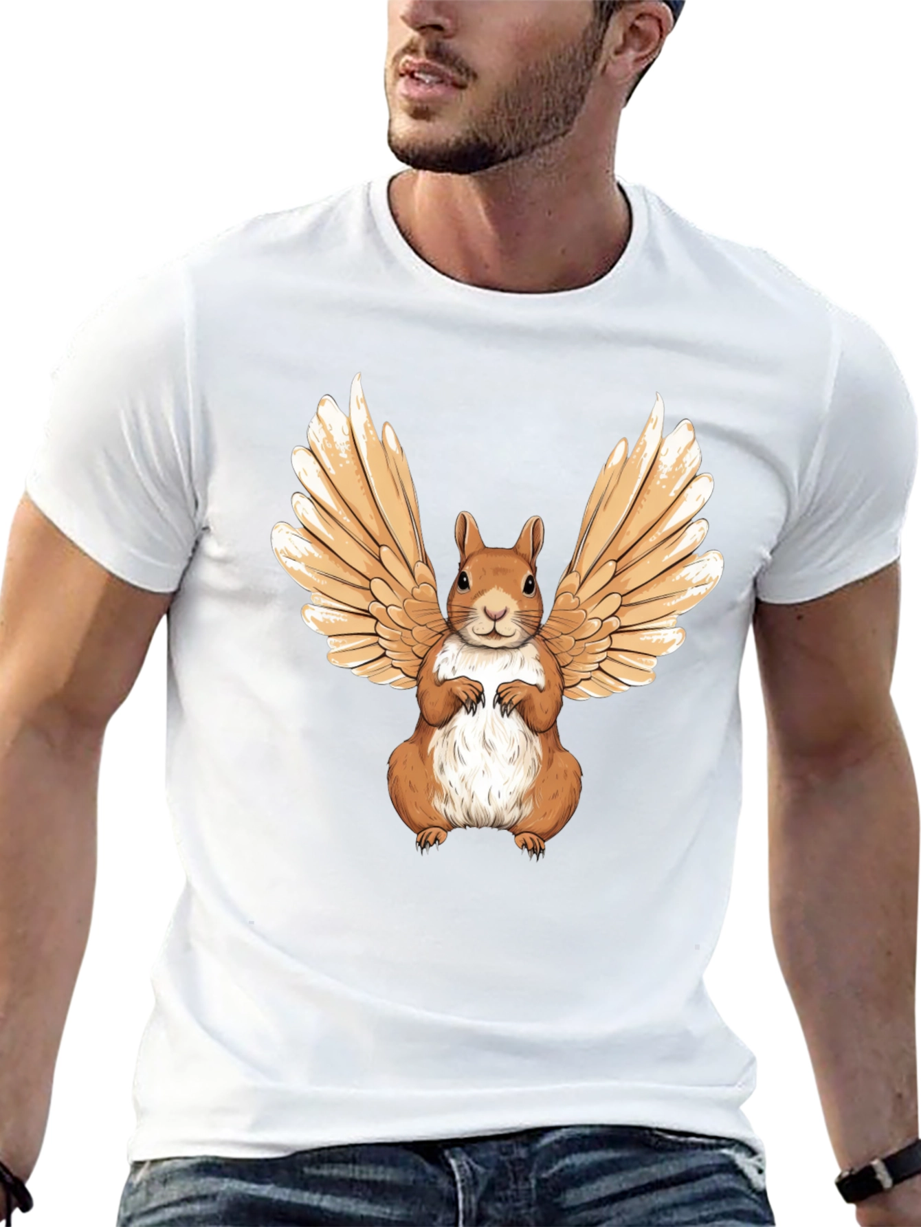 Winged Squirrel Graphic Tee - Unique & Stylish