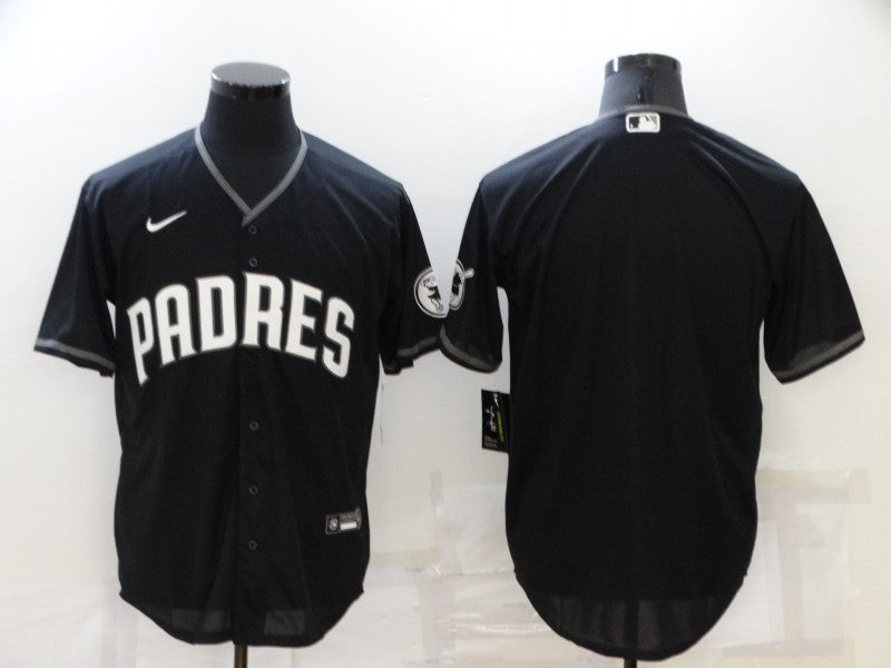 Men's San Diego Padres Black Official Replica Blank Jerseys