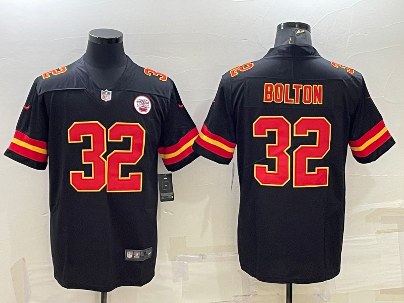 Men's Kansas City Chiefs Nick Bolton #32 Black Game Jerseys