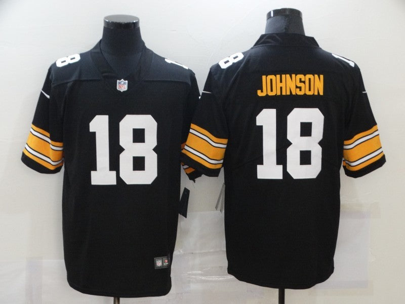 Men's Pittsburgh Steelers Diontae Johnson #18 Black Player Game Jerseys