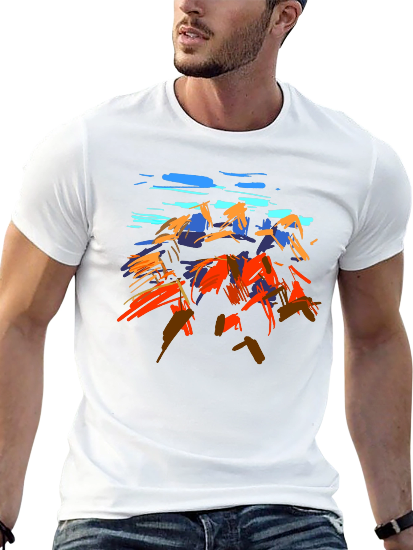 Abstract Mountain Art Graphic T-Shirt