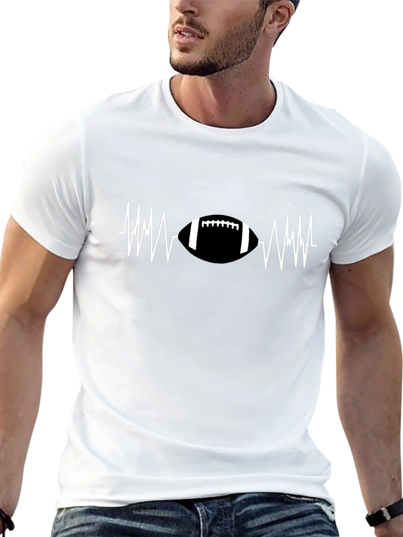 Football Heartbeat T-Shirt - Game Day Ready