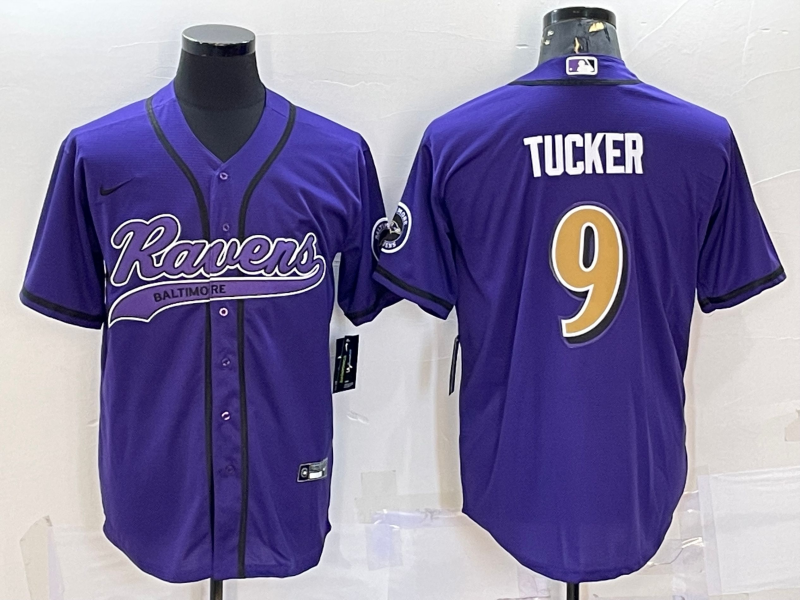 Men's Baltimore Ravens Justin Tucker #9 Purple Player Jerseys Joint Edition