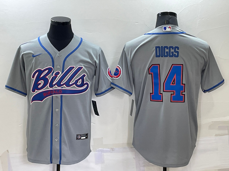 Men's Buffalo Bills Stefon Diggs #14 Gray Game Jerseys Joint Edition
