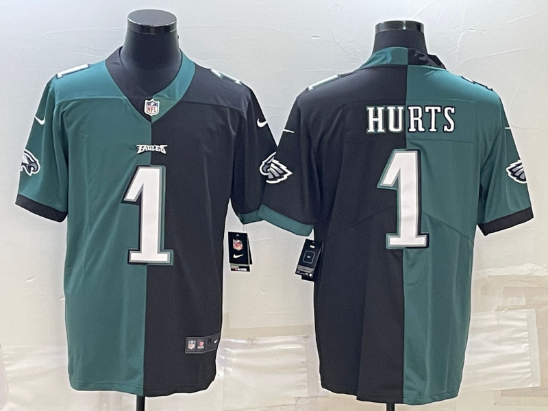 Men's Philadelphia Eagles Jalen Hurts #1 Midnight Green/Black Game Jerseys