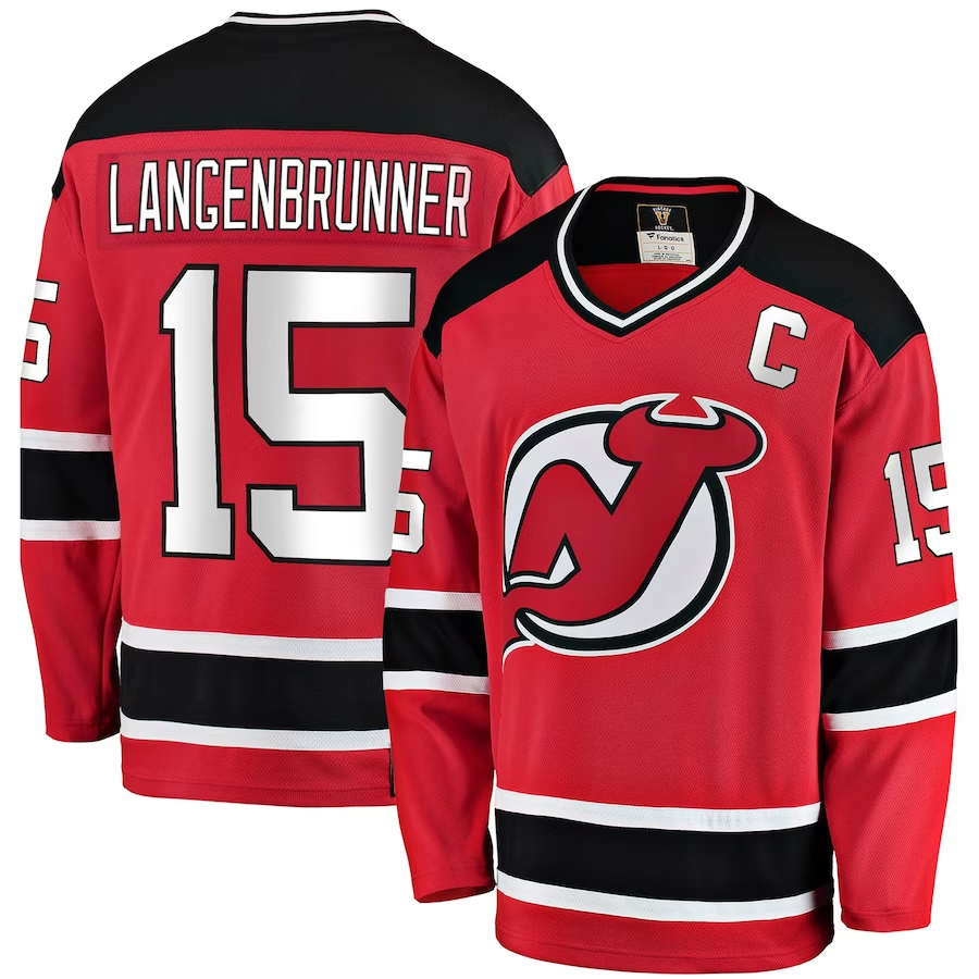 Men's New Jerseys Devils Jamie Langenbrunner #15 Red Player Game Jerseys
