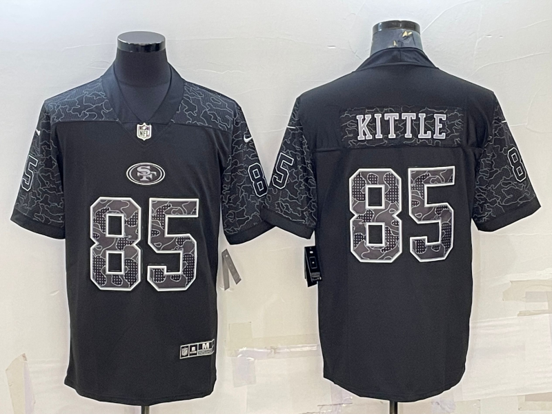 Men's San Francisco 49ers George Kittle #85 Black Retired Player RFLCTV Limited Jerseys